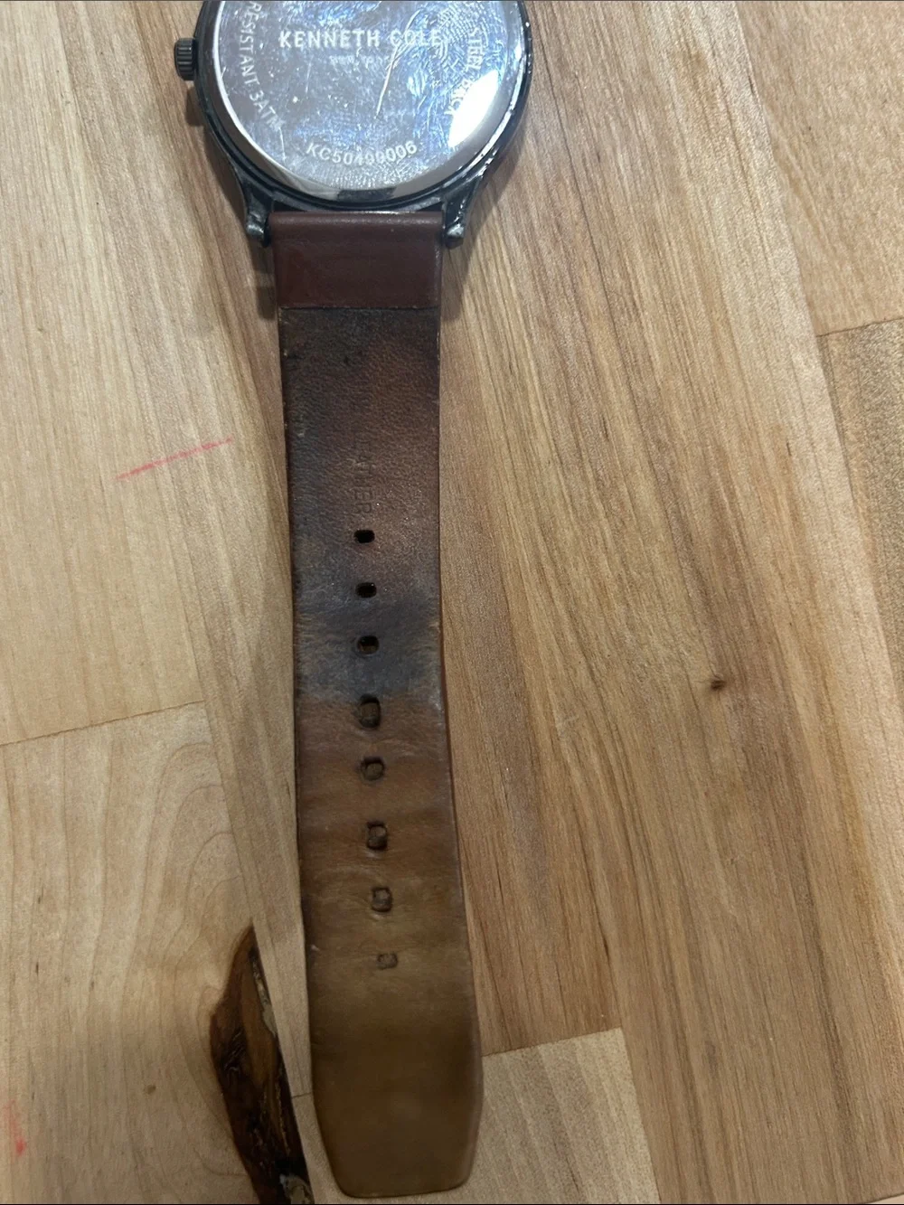 Kenneth Cole Men's Watch with Brown Leather Strap and Gray Dial